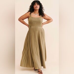 Mare Mare Pleated Maxi Twofer Dress